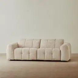 Montego Mid Beige Woven Fabric 2 Pieces Modular Dual Electric Recliner