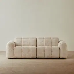 Montego Mid Beige Woven Fabric 2 Pieces Modular Dual Electric Recliner