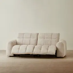 Montego Mid Beige Woven Fabric 2 Pieces Modular Dual Electric Recliner