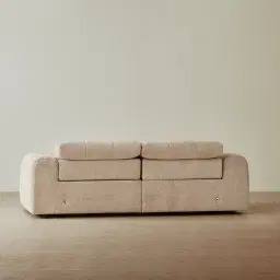 Montego Mid Beige Woven Fabric 2 Pieces Modular Dual Electric Recliner