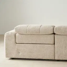 Montego Mid Beige Woven Fabric 2 Pieces Modular Dual Electric Recliner