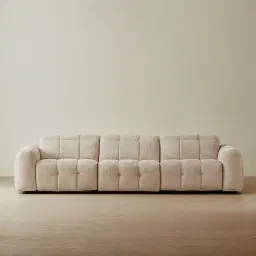 Montego Mid Beige Woven Fabric 3 Pieces Modular Dual Electric Recliner