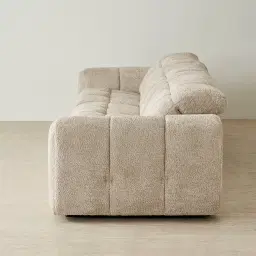 Montego Mid Beige Woven Fabric 3 Pieces Modular Dual Electric Recliner