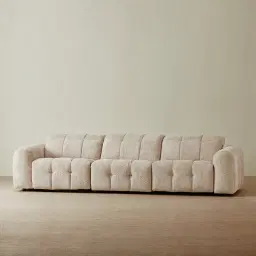 Montego Mid Beige Woven Fabric 3 Pieces Modular Dual Electric Recliner