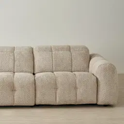 Montego Mid Beige Woven Fabric 3 Pieces Modular Dual Electric Recliner