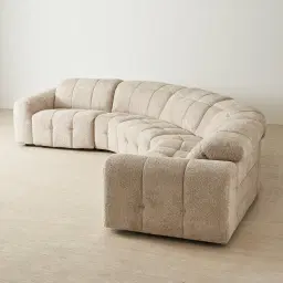 Montego Mid Beige Woven Fabric 5 Pieces Modular Dual Electric Recliner