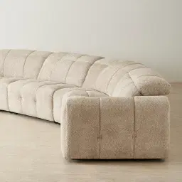 Montego Mid Beige Woven Fabric 5 Pieces Modular Dual Electric Recliner