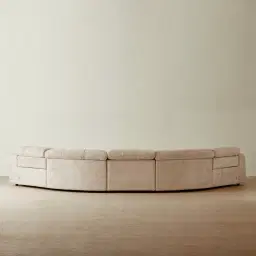 Montego Mid Beige Woven Fabric 5 Pieces Modular Dual Electric Recliner