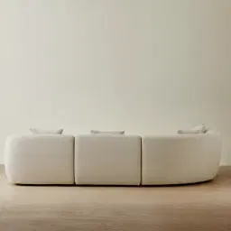 Willow Ivory Beige Woven Fabric Modular Corner Sofa