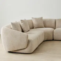 Willow Mid Beige Woven Fabric Modular Corner Sofa