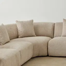 Willow Mid Beige Woven Fabric Modular Corner Sofa
