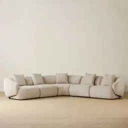 Willow Mid Beige Woven Fabric Modular Corner Sofa