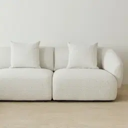 Willow Stone White Woven Fabric Modular Corner Sofa