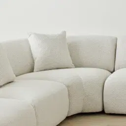 Willow Stone White Woven Fabric Modular Corner Sofa