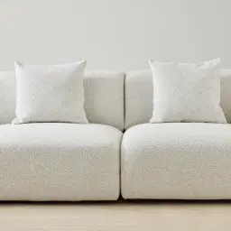 Willow Stone White Woven Fabric Modular Corner Sofa