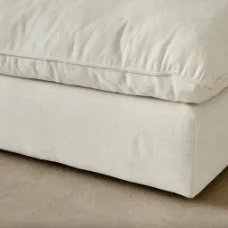 Macie Lite Chiffon White Fabric Modular Corner Sofa