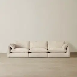 Macie Lite Cream Oatmeal Fabric 3 Pieces Modular Sofa