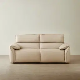 Arlington Almond Cream Leather 2 Pieces Modular Dual Electric Recliner