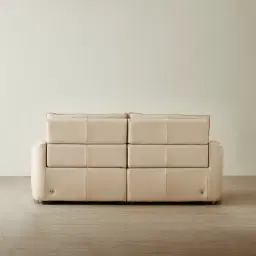 Arlington Almond Cream Leather 2 Pieces Modular Dual Electric Recliner