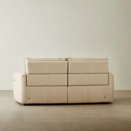 Arlington Almond Cream Leather 2 Pieces Modular Dual Electric Recliner