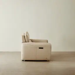 Arlington Almond Cream Leather 2 Pieces Modular Dual Electric Recliner