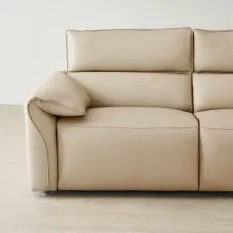 Arlington Almond Cream Leather 2 Pieces Modular Dual Electric Recliner