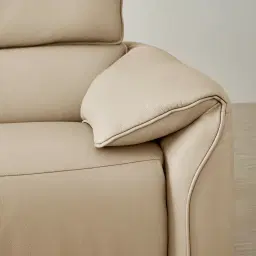 Arlington Almond Cream Leather 3 Pieces Modular Dual Electric Recliner