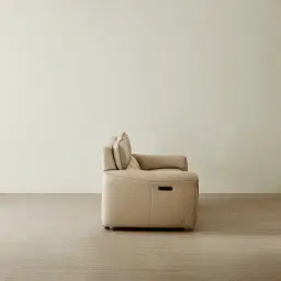 Arlington Almond Cream Leather 3 Pieces Modular Dual Electric Recliner