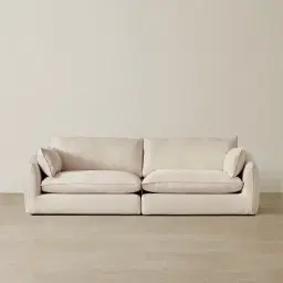 Macie Cream Oatmeal Fabric 2 Pieces Modular Sofa