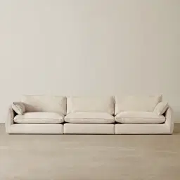 Macie Cream Oatmeal Fabric 3 Pieces Modular Sofa