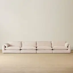 Macie Cream Oatmeal Fabric 4 Pieces Modular Sofa