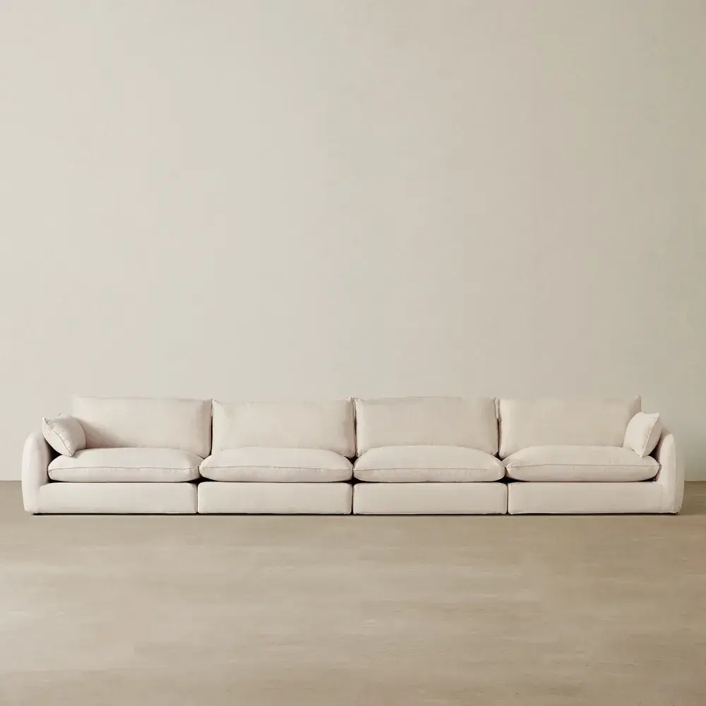 Macie Cream Oatmeal Fabric 4 Pieces Modular Sofa