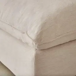 Macie Cream Oatmeal Fabric Modular Corner Sofa with Ottoman