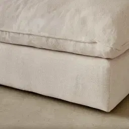 Macie Cream Oatmeal Fabric Modular Corner Sofa with Ottoman