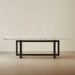 Grayson Black Rectangular Dining Table with Statuario White Sintered Stone Top - 240x105cm