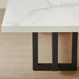 Grayson Black Rectangular Dining Table with Statuario White Sintered Stone Top - 240x105cm