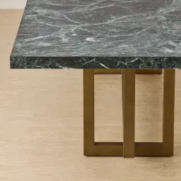 Grayson Brushed Bronze Rectangular Dining Table with Emerald Green Sintered Stone Top - 240x105cm