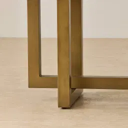 Grayson Brushed Bronze Rectangular Dining Table with Emerald Green Sintered Stone Top - 240x105cm