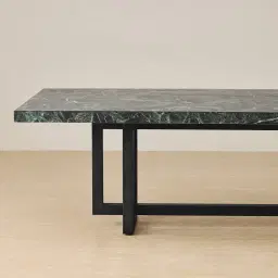 Grayson Matte Black Rectangular Dining Table with Matte Emerald Green Sintered Stone Top - 240x105cm
