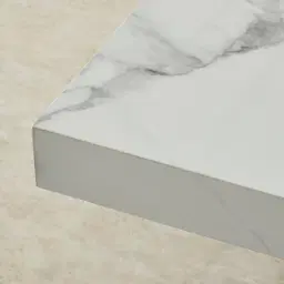 Grayson Brushed Bronze Rectangular Dining Table with Statuario White Sintered Stone Top - 268x118cm