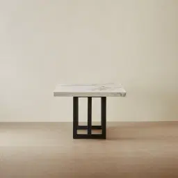 Grayson Black Rectangular Dining Table with Statuario White Sintered Stone Top - 268x118cm