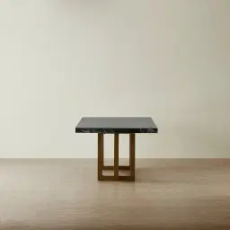 Grayson Brushed Bronze Rectangular Dining Table with Emerald Green Sintered Stone Top - 268x118cm