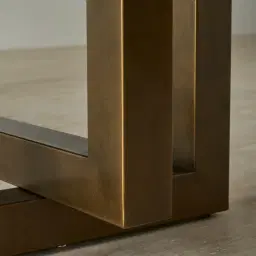 Grayson Brushed Bronze Rectangular Dining Table with Emerald Green Sintered Stone Top - 268x118cm