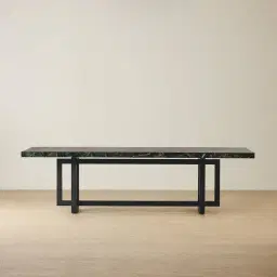 Grayson Black Rectangular Dining Table with Emerald Green Sintered Stone Top - 268x118cm