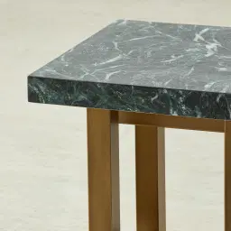 Grayson Brushed Bronze Side Table with Emerald Green Sintered Stone Top