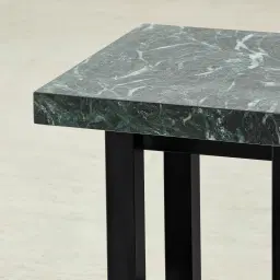Grayson Matte Black Side Table with Emerald Green Sintered Stone Top