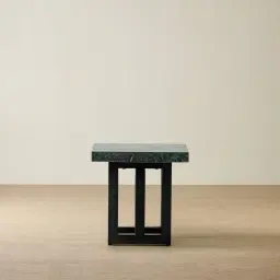 Grayson Matte Black Side Table with Emerald Green Sintered Stone Top