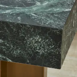 Grayson Brushed Bronze Entertainment Unit with Emerald Green Sintered Stone Top