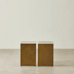 Grayson Brushed Bronze Entertainment Unit with Emerald Green Sintered Stone Top