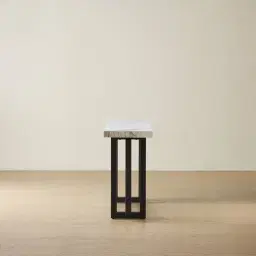 Grayson Matte Black Console Table with Statuario White Sintered Stone Top